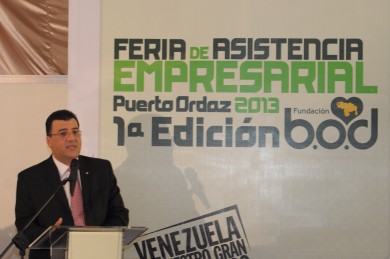 Andrés Pérez Capriles, Vicepresidente Ejecutivo de Negocios de B.O.D.-Corp Banca, durante la inauguración de la Feria de Asistencia Empresarial, en Puerto Ordaz.