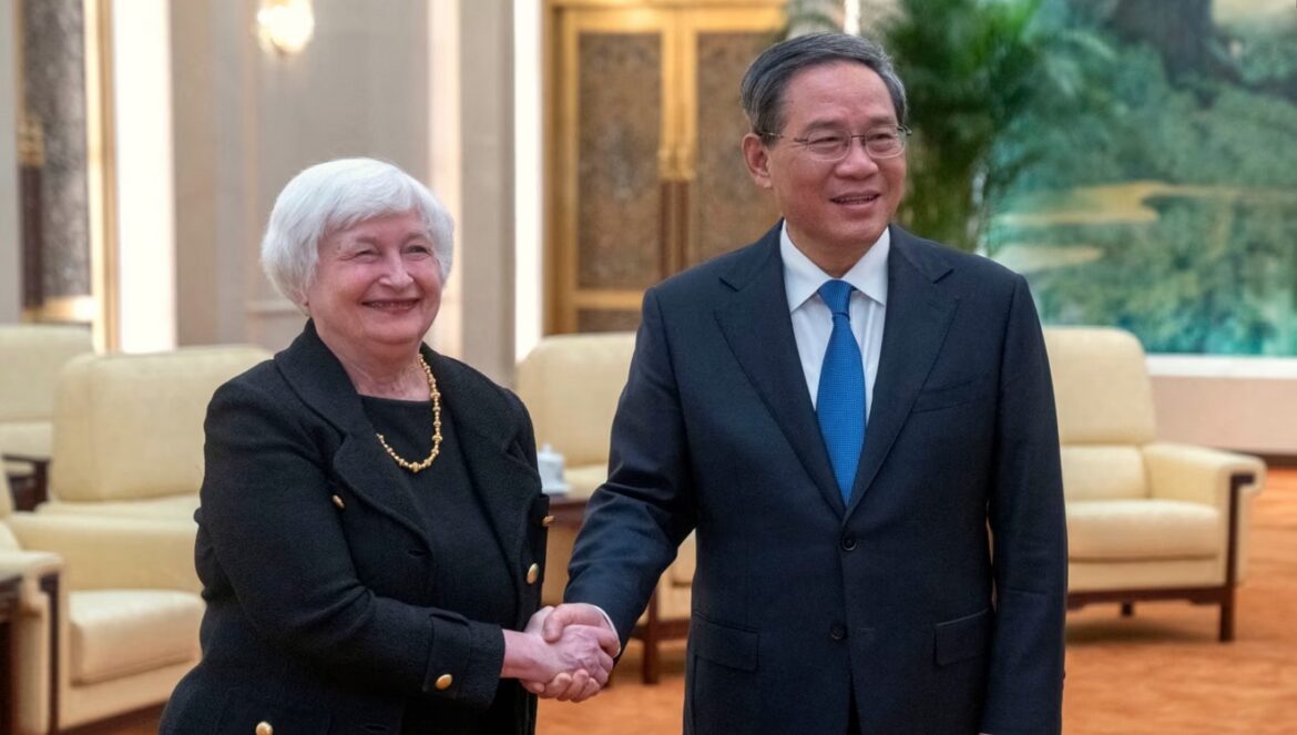 Secretaria del Tesoro de EEUU conversó con Primer Ministro chino